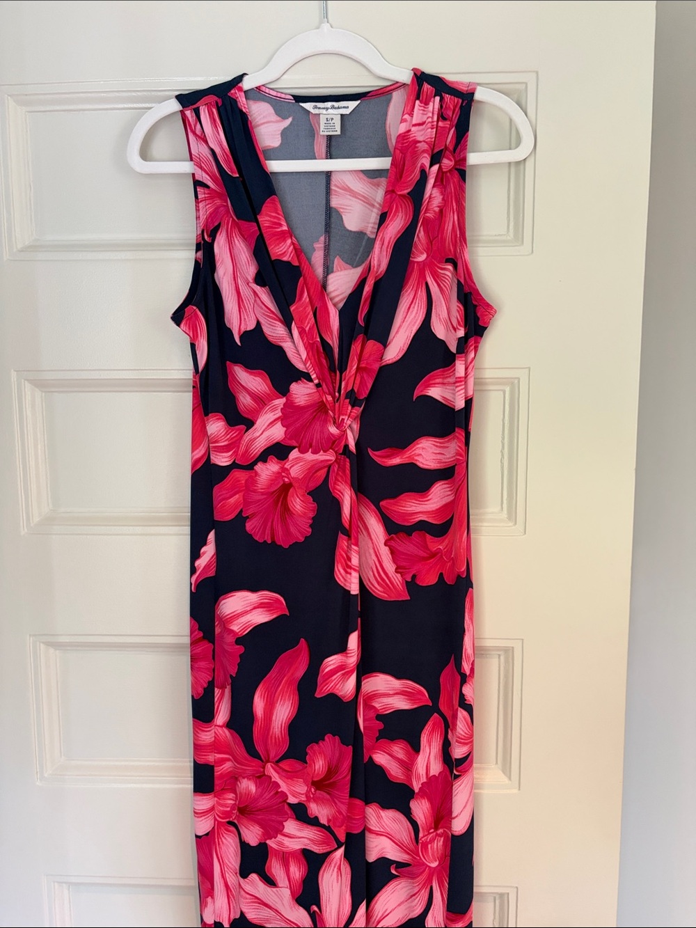 Tommy Bahama Navy Top with Pink Floral Print